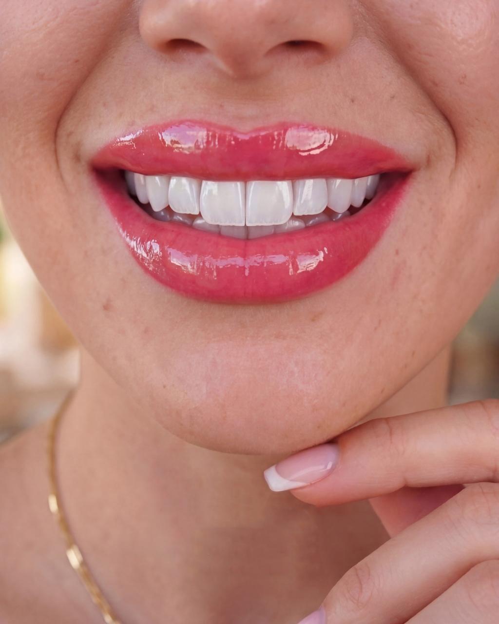 Glossy lips and bright smile at Sari's Clinic